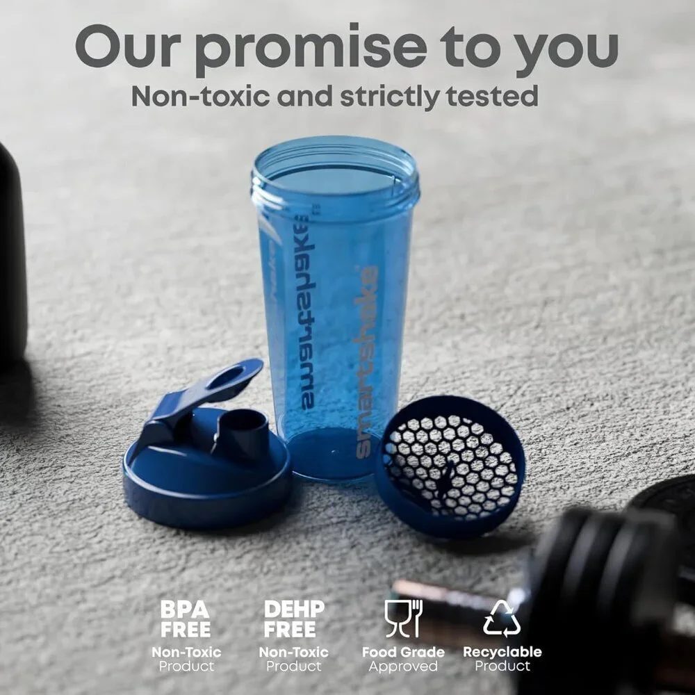 Smartshake Glossy Lite Protein Shaker Bottle 600ml Leakproof BPA Free